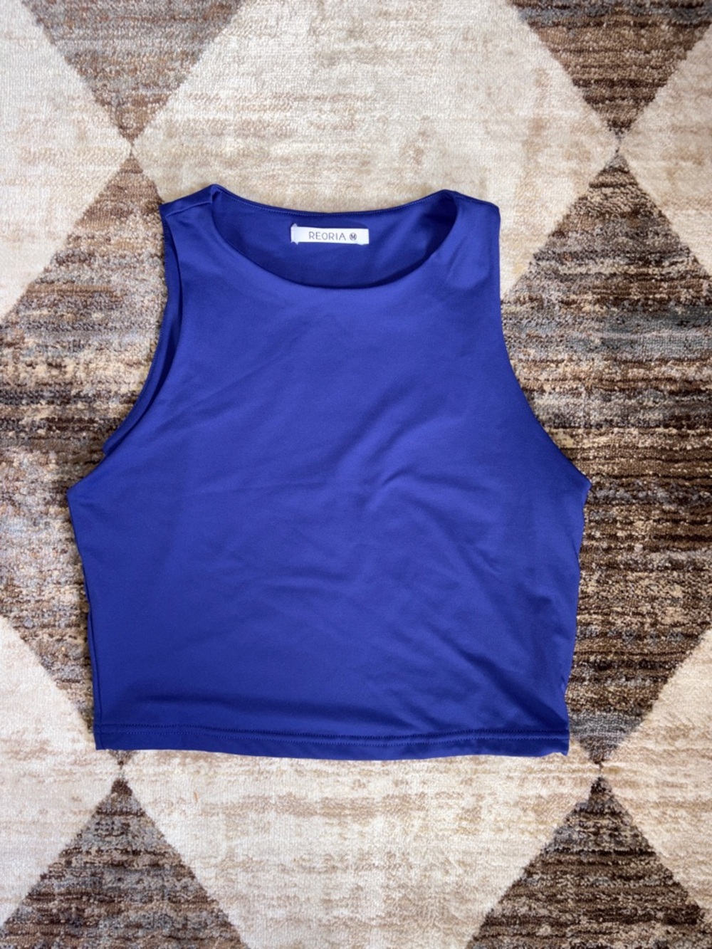 ReoRia Cobalt High-Neck Cropped Tank